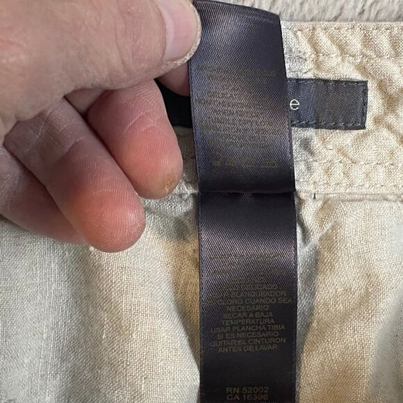 Liz Claiborne Women's Cargo Pants Size 16 Beige 100% Linen Casual Wide Leg Crop - Picture 11 of 16